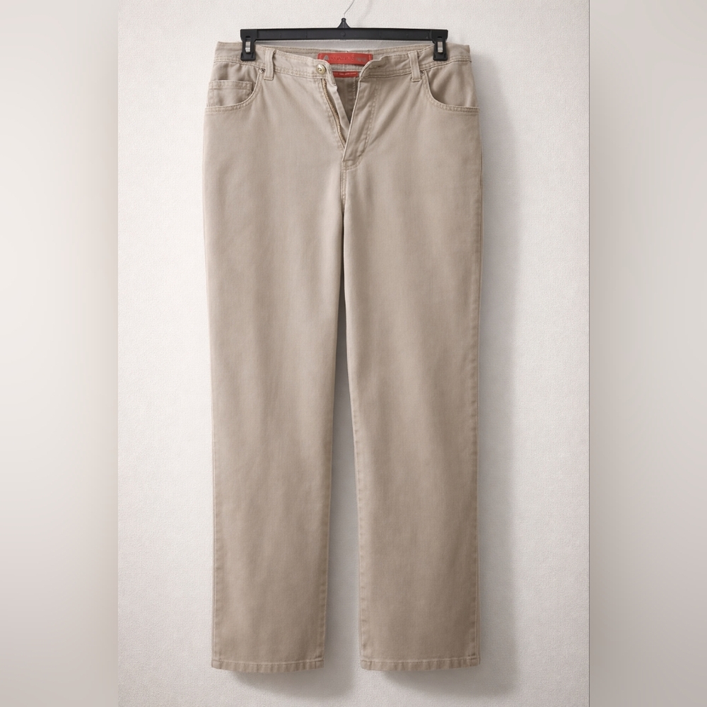 Gloria Vanderbilt Beige Straight Leg Chino Pants Women’s Large Casual